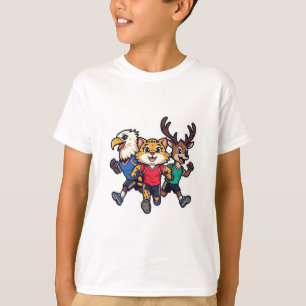 T-shirt Conception de mascotte de dessin animé d'équipe de
