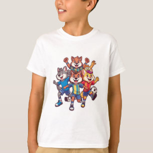 T-shirt Conception de mascotte de dessin animé d'équipe de