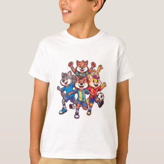 T-shirt Conception de mascotte de dessin animé d'équipe de