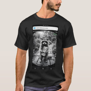 T-shirt Conception de mème de caméra de porte Raccoon Cash
