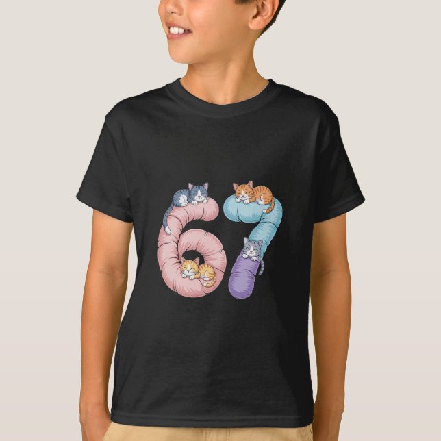 T-shirt Conception de mème de chat mignon 67  (Devant)