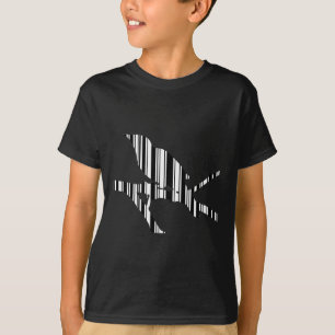 T-shirt Conception de modèle de code-barres d'oiseau MOQUE