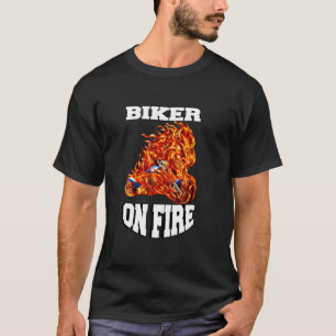 T-shirt Conception de motard de moto Motard en feu Moto B