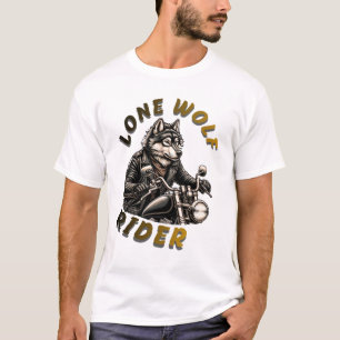 T-shirt Conception de motard Lone Wolf Rider