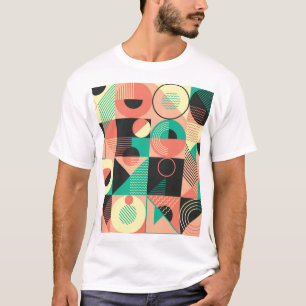 T-shirt Conception de Motif géométrique rétro