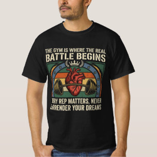 T-shirt Conception de motivation de gym pour début de bata