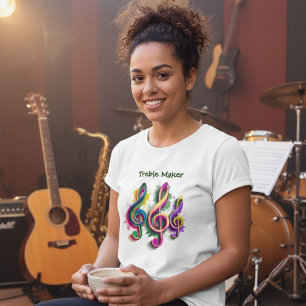 T-shirt Conception de musique Treble Clé Coloré