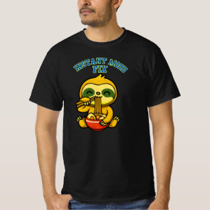 T-shirt Conception de paresseux mignon mangeant des nouill