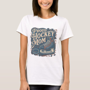 T-shirt Conception de patins à glace de maman de hockey fi