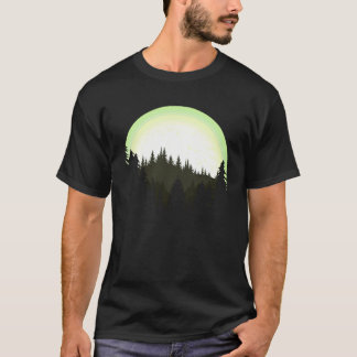 T-shirt Conception de paysage, Montagne, Nature, Arbres et
