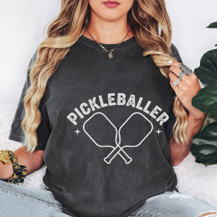 T-shirt Conception de Pickleballer Rétro avec Palettes Cro