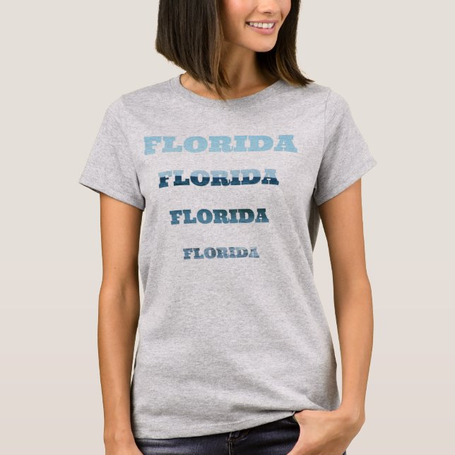 T-shirt Conception de pile dégradé bleu de Floride (Devant)