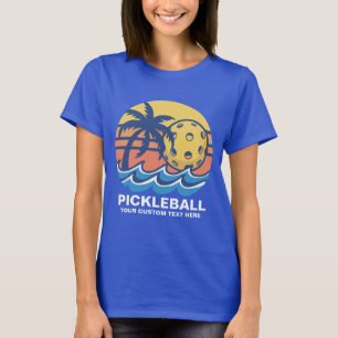 T-shirt Conception de plage de Pickleball Tropical - Fun C