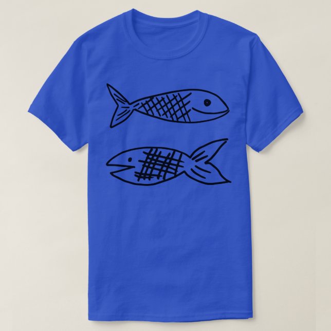 T-shirt Conception de poisson rétro (Design devant)