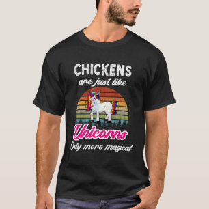 T-shirt Conception de poulet drôle Licorne Rétro Vintage C