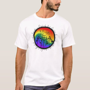 T-shirt Conception de remous d'arc-en-ciel de Deux-Esprit