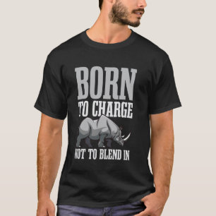 T-shirt Conception de rhinocéros né pour charger pour homm