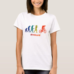 T-shirt Conception de silhouette d'évolution de vélo de mo