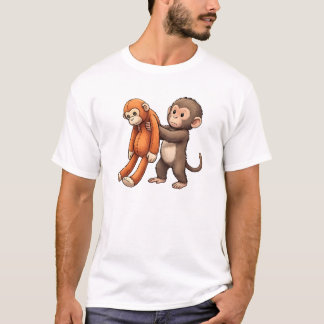 T-shirt Conception de singe bébé coup de poing