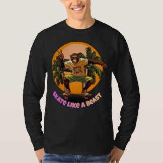T-shirt Conception de skater chimpanzé cool Skate Like a B
