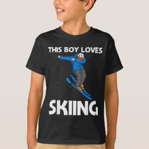T-shirt Conception de ski drôle pour les garçons amateurs 