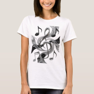 T-shirt Conception de slogan Crisp Silver MUSIC IN MOTION