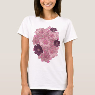 T-shirt Conception de slogan FLEURS DE CERISIER Rose Drôle