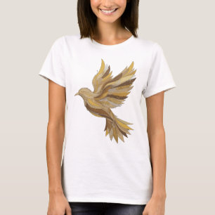 T-shirt Conception de slogan OISEAU DORÉ Gris Cool