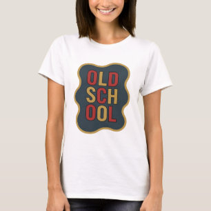T-shirt Conception de slogan OLD SCHOOL Chic Gold