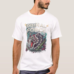 T-shirt Conception de streetwear Tigre Force Primitive – L