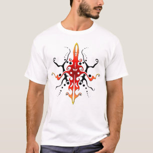 T-shirt Conception de tatouage tribal Masque Rouge Abstrai