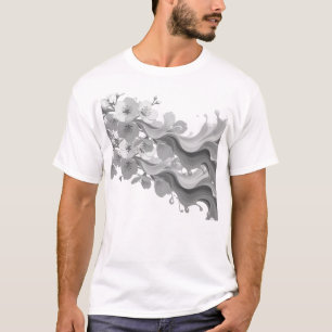 T-shirt Conception de tee-shirt graphique à fleurs abstrai
