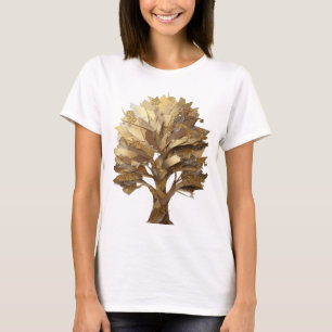 T-shirt Conception de texte ARBRE DE VIE Doré Gris Clair