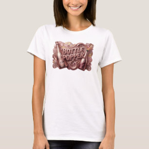 T-shirt Conception de texte BOUTEILLE POPPER Rouge Élégant
