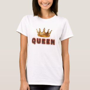 T-shirt Conception de texte de reine avec texture enflammé