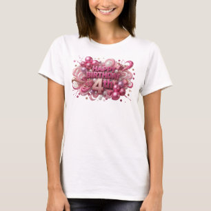 T-shirt Conception de texte dynamique rouge Joyeux Anniver