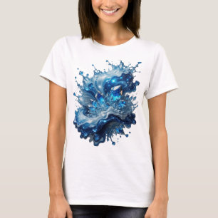 T-shirt Conception de texte ELEMENT EAU Argent Clair