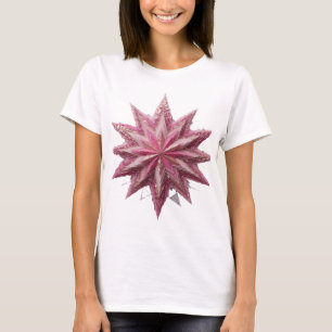 T-shirt Conception de texte étoile rose argent frappante