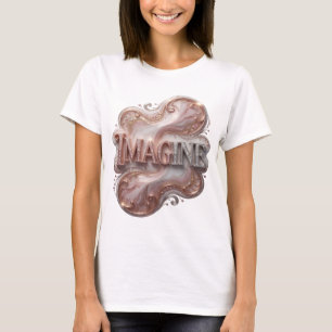 T-shirt Conception de texte IMAGINE Argent Snappy