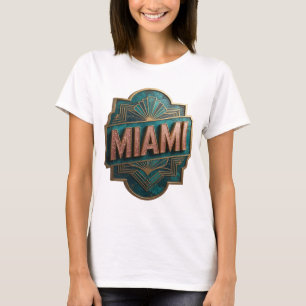 T-shirt Conception de texte MIAMI Rose Tendance