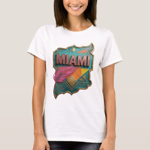 T-shirt Conception de texte rose tendance MIAMI v2