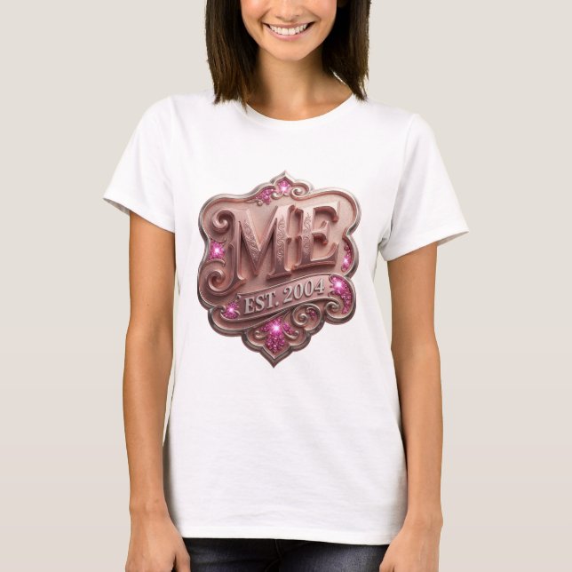 T-shirt Conception de texte Sharp Silver ME EST 2004 (Devant)