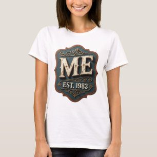 T-shirt Conception de texte Stylish Gold ME EST 1983