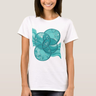 T-shirt Conception de texte Vagues et Cristaux Bleus Argen