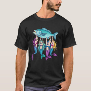 T-shirt Conception de thème océanique Amalfi Poisson Sirèn