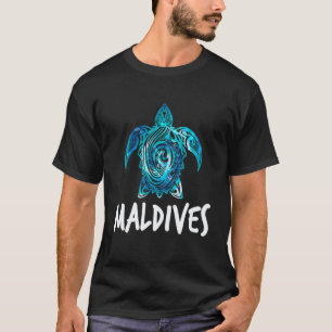 T-shirt Conception de tortue des Maldives plongée en scaph