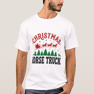 T-shirt Conception de traîneau de Père Noël occidental cam