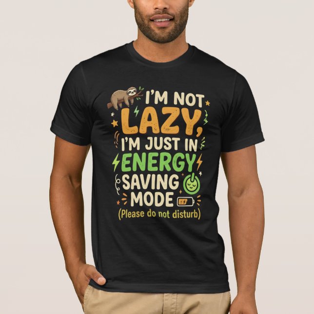 T-shirt Conception de typographie Mode Économie d'Énergie  (Devant)