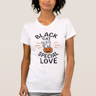 T-shirt Conception de vecteur de chat noir spécial amour H