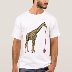 T-shirt Conception de vecteur de paille à boire de girafe